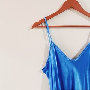 revolve | enza costa bias cut slip dress in pool blue ↷